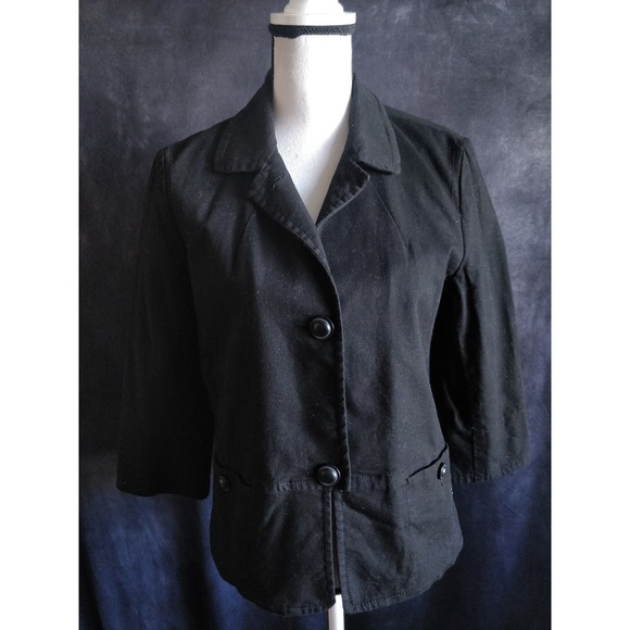 Talbots Jackets & Blazers - Talbots Black Triple Button Cropped Blazer Jacket 8